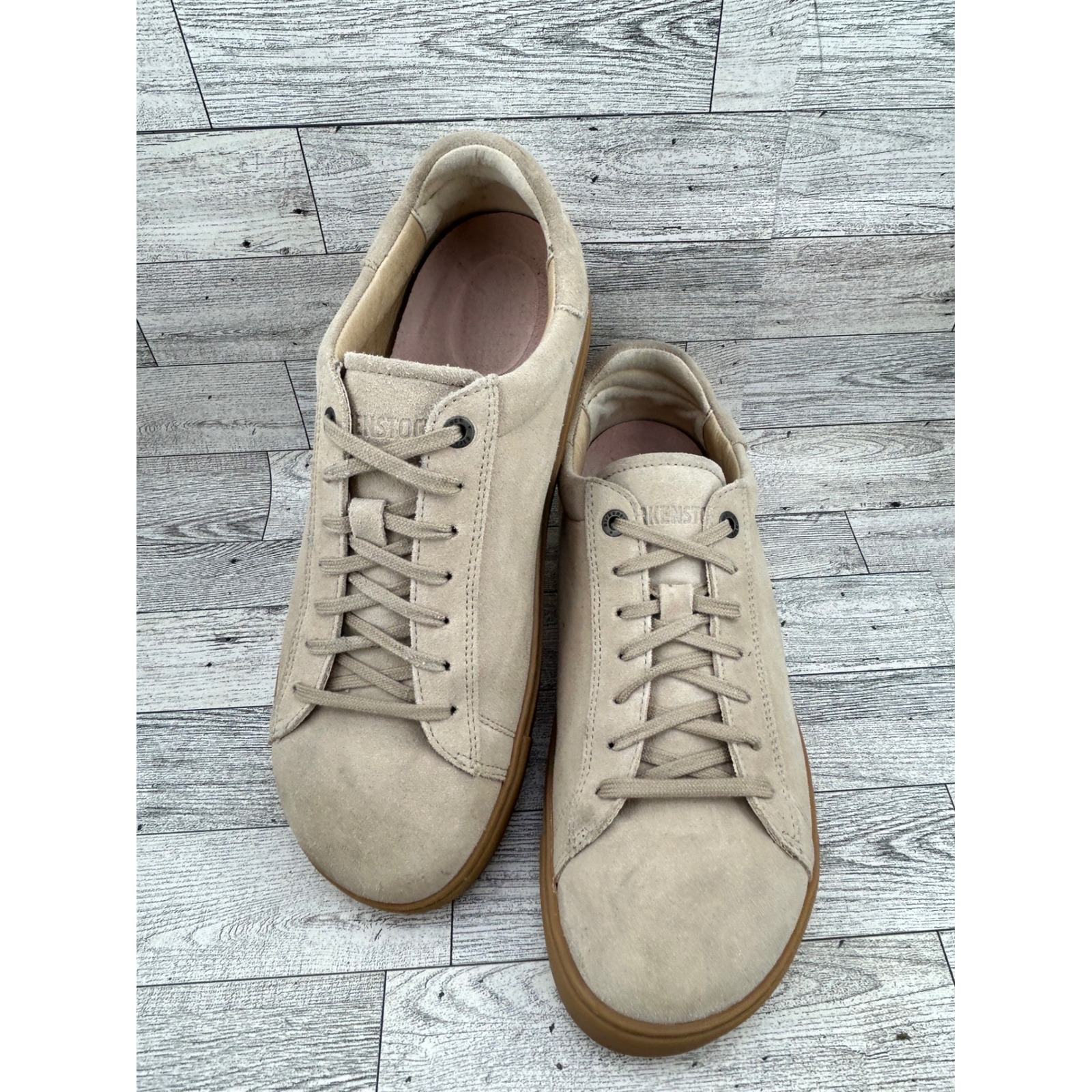 Birkenstock Bend Low Suede Sneakers Sand Beige Gum Sole Women Eu 41 Us L10 M8